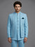 Light sky-embroidered groomsmen at New York Indian weddings