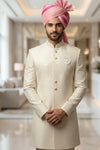 Ivory Imported Twill Men's Indo Western For Brother & Friends New Jersey USA