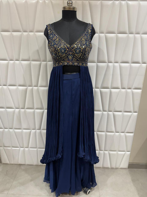 Embroidered Cocktail Wear Indo Western Dress For Young Girls In Bangalore India