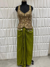 Olive Green Indo-Western Dhoti Set Original Product Image at Vadodara