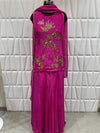Floral Hand Embroidered Hot Pink Habutai Silk Top With Premium Ethnic Detailing Original View