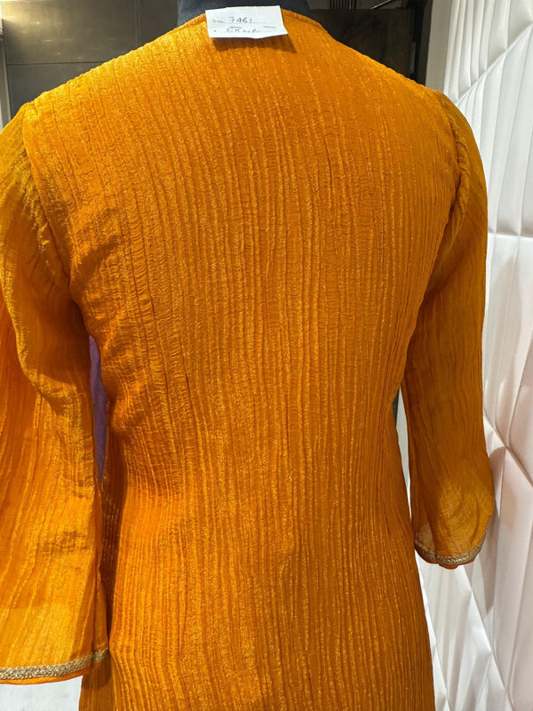 Back Pose of Trendy Indo-Western Farsi Salwar Suit For London Punjabi Family Function