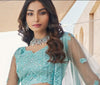 Luxury aqua blue lehenga for Oslo bridesmaids