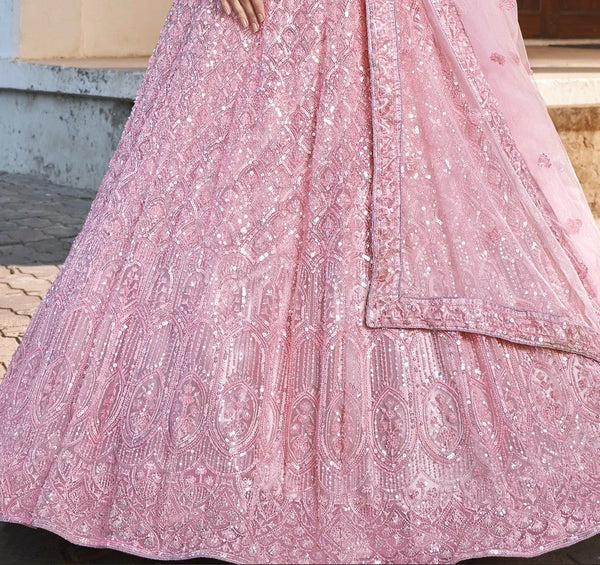 Twirl-ready pink lehenga for teenage girls