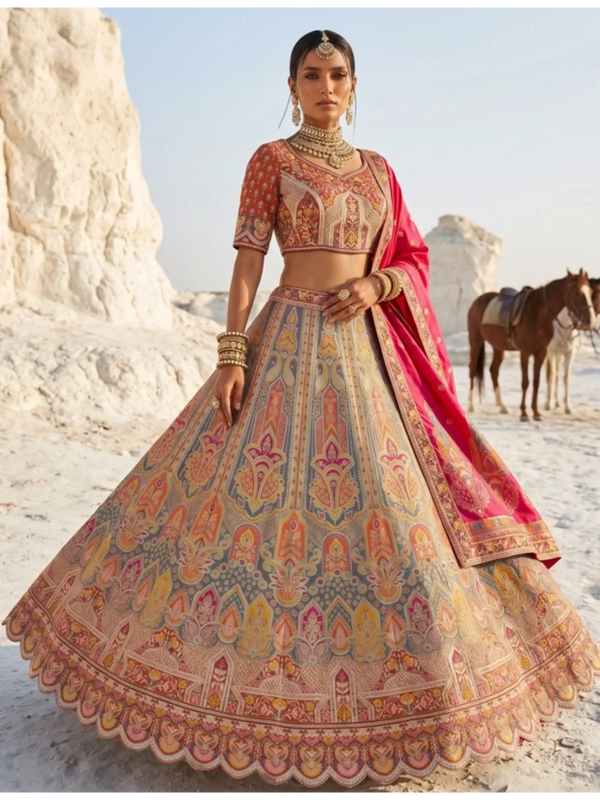 London bridal couture's designer heritage silk lehenga