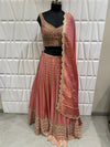Original View of Designer Peach Wedding Lehenga Choli For Reception In Delhi India