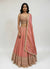 Peach Tissue Bridal Ghagra Choli For Sangeet Ceremony In Mumbai India