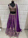 Heavy Embroidered Purple Choli Detail New Jersey USA | Live Original Product