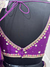 Royal Purple Designer Ghagra Choli Back View Leicester UK | Live Original Product