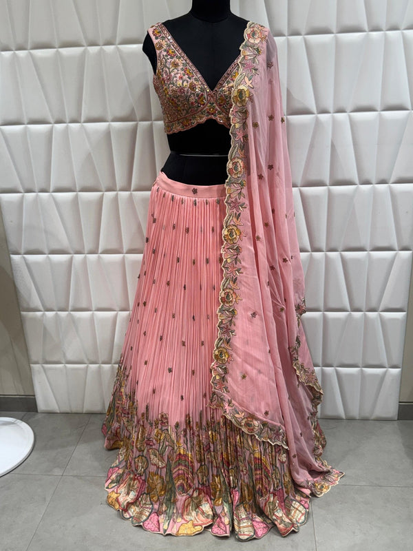 Designer Silk Choli With Floral Embroidery And Mirror Work In Melbourne Australia | Live Original Product Image