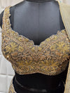 Live Metallic Antique Gold Heavy Banarasi Ghagra Choli for NRI Reception Events Texas