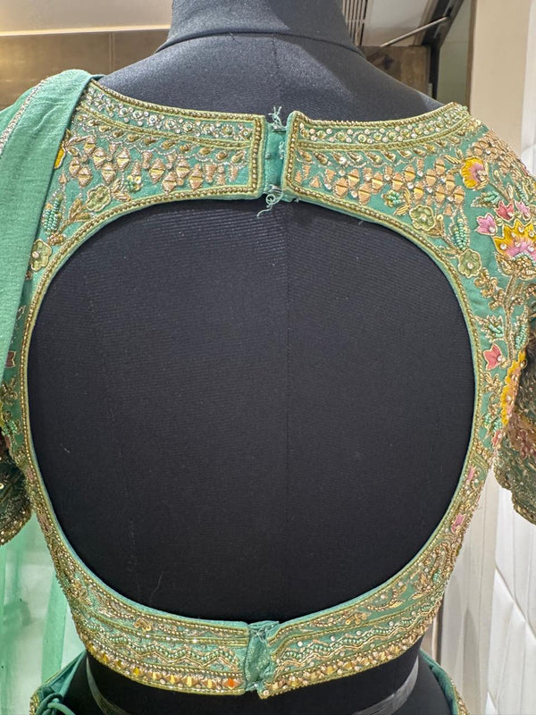 Live Original Back Design Tissue Choli For Destination Wedding In Kuwait