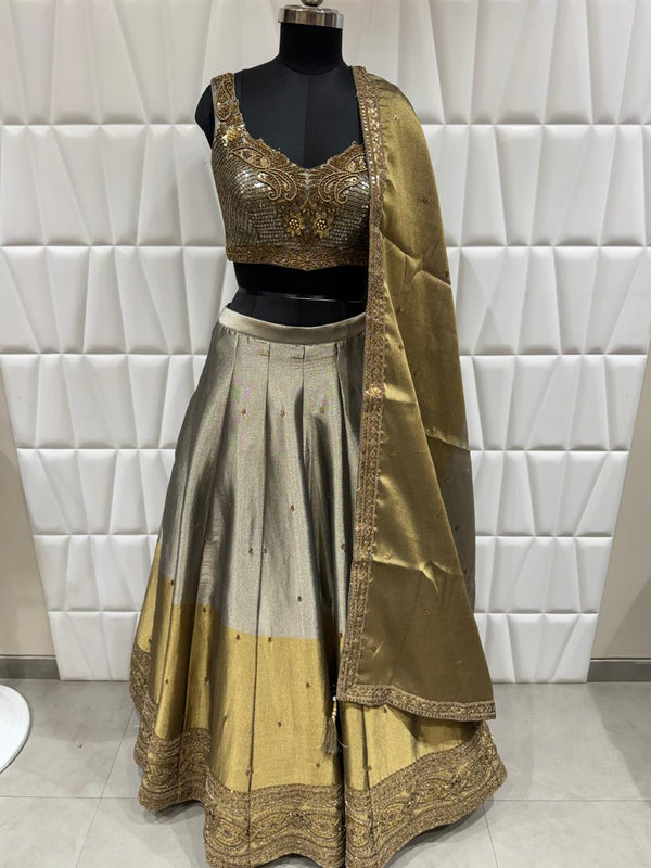 Live Original Embellished Tissue Choli With Sequin Work For Birmingham Wedding