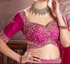 Luxurious Wedding Rani Pink Banarasi Silk Bridal Lehenga Choli QueenPink
