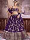 Customized Purple Banarasi silk bridesmaid lehenga for sangeet night