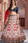 Contemporary Multicolored Silk Lehenga Choli: Customized for the Sangeet Event