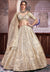 Heritage light gold bridal lehenga for reception look