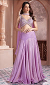 Buy Lilac Purple Crepe Silk Lehenga – Designer Bridesmaid & Party Wear