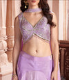 Buy Lilac Purple Crepe Silk Lehenga – Designer Bridesmaid & Party Wear