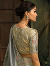 Elegant Grey Designer Saree for Groom Mother Live Original Product Image Bangalore Wedding Fashion