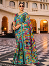 Multicolor Premium HO Designer Saree featuring vibrant traditional patterns for wedding & festive wear | BharatPlaza