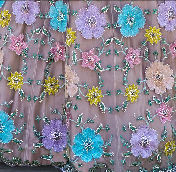Pastel Floral Lehenga Choli | Sangeet & Bridesmaid Dresses