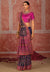 Purple Pink Pure Shana Silk Designer Saree featuring elegant pure Kutchi work for wedding & festive wear | BharatPlaza