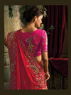 Designer Pink Saree with Jari Moti Thread Work Reception Look Live Original Amsterdam
