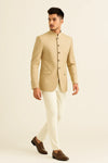 Wedding Designer Wear: Beige High-End Jodhpuri Suit