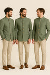 SJD004D.webpsjd004-sage-green-jodhpuri-suit-sydney-groomsmen.webpThree men wearing sage green Jodhpuri suits with beige trousers for a coordinated Sydney groomsmen look