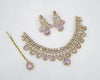 Bridal Choker Set with Light Pink CZs and Mehandi in Polish