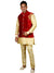 Cream Silk Kurta Pyjama with Maroon Velvet Nehru Jacket
