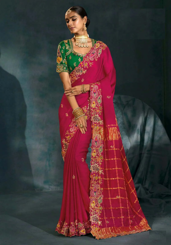 Lucknow Wedding Designer Reception Saree Online