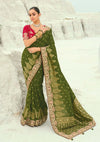 PartywearEmbroidered Jamli Dola Viscose Saree for Brisbane Wedding Collection