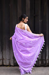 Ready to wear lavender saree with pocket easy drape saree for women stylish casual outfit BharatPlaza