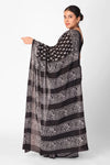 Online Shop of Black Mul Cotton Ready To Wear Saree – Printed Elegance