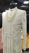 live designer ivory sherwani for men royal groom outfit premium ethnic wear bharatplaza