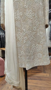 Luxury men's wedding sherwani with intricate self-resham floral work | BharatPlaza