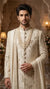 Handcrafted Traditional Ivory Silk Wedding Sherwani - Royal Groom Collection