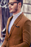 Designer Golden Suede Polyester Blazer Party Outfit