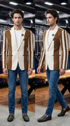 Beige Brown Genz Imported Blazer – Premium Party Wear