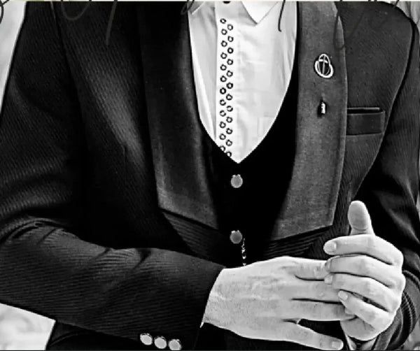 imported polyester blend reception suit for grooms