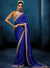Royal Blue Fancy Fabric Designer Saree showcasing an elegant handwork border for luxury wedding wear | BharatPlaza