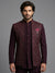 Deep wine embroidered Jacket Jodhpuri Suit for wedding fathers, brothers and NRI groomsmen