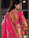 Fuchsia Pink & Antique Gold Banarasi Silk Royal Lehenga