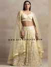 Yellow rainbow sequins lehenga for young women and Indian wedding guests USA