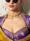 Mustard Yellow Tissue Organza Saree With Designer Blouse in Singapore