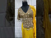 Silk Indo Western Palazzo Set in Mustard Yellow with Ruffled Dupatta