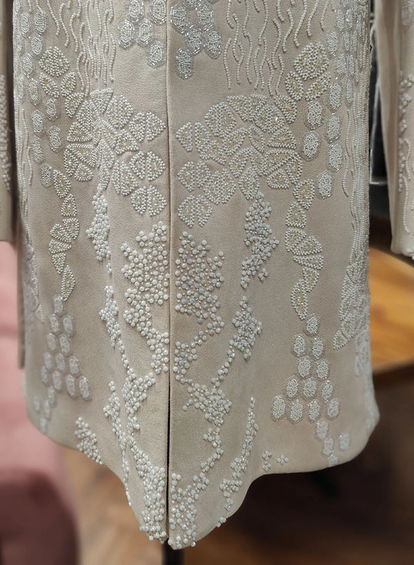 Royal Ivory Reception Indo-Western for HNI Groom in Premium Suede Fabric Texas