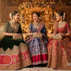 Winter Royal Matrix: Dark-Hued Patterned Bridal Lehengas & Colorful Accessories by Lalit Khatri